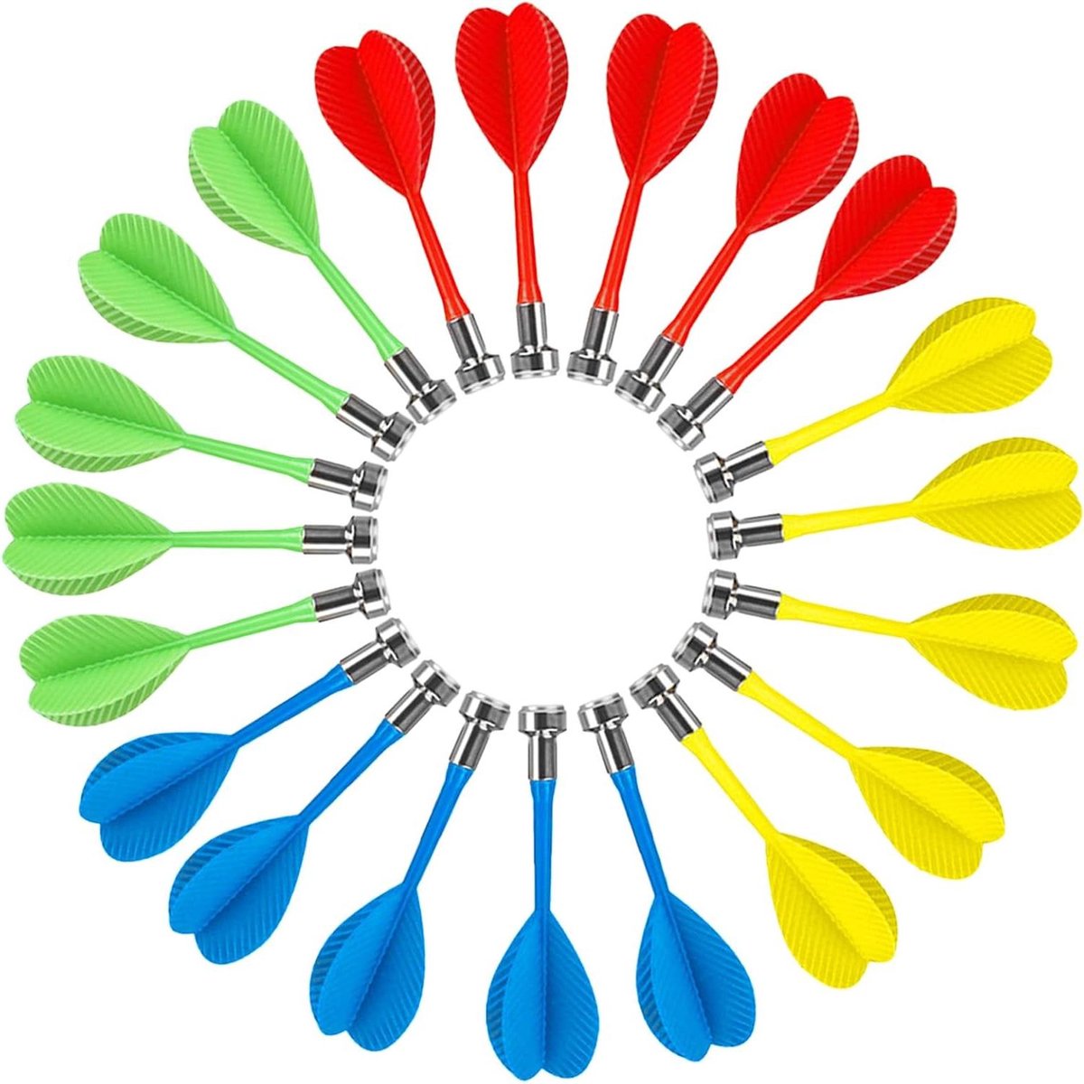 Magnetische dartpijlen - Magneet pijlen - Indoor spel - Duurzaam kunststof - 20 stuks - Gemengde kleuren