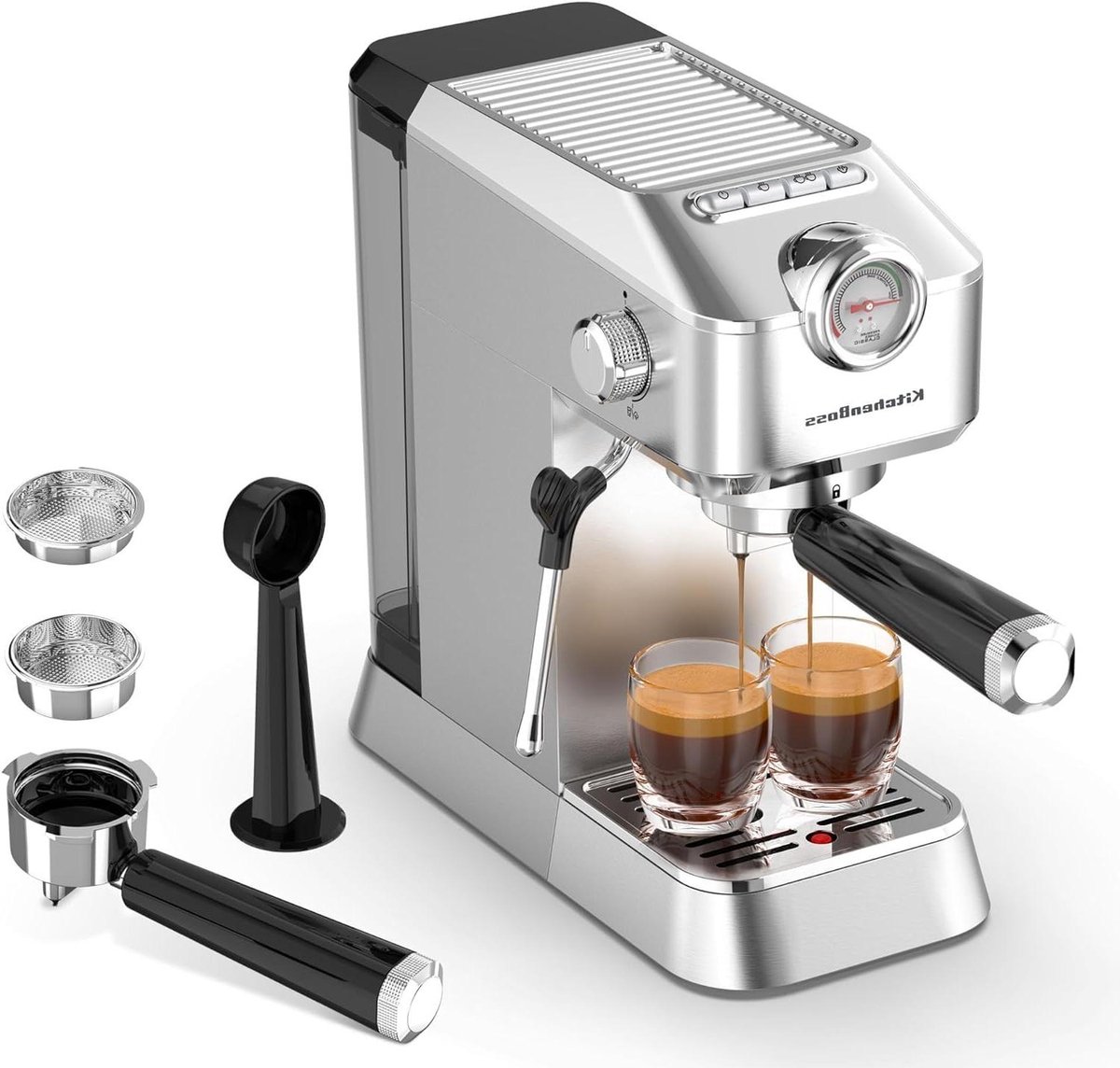 Espresso Machine - Koffiezetapparaat - Thuis Barista - 15 Bar Druk - 1.2L Tank - Zilver