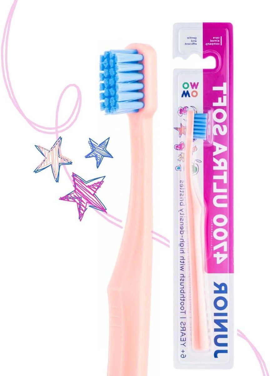 Tandenborstel Junior - Kindertandenborstel Zacht - Dagelijkse Mondhygiëne - 4700 Ultra Zachte Borstels - Vanaf 6 Jaar - Blauw
