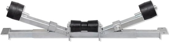 Kielsteun Boottrailer - Ondersteuning Rollers - Boot Transport - Verstelbare Breedte - 80-124 cm - Zilver — afbeelding 3