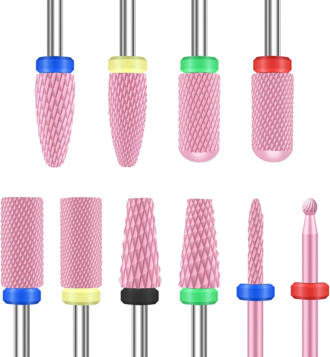 Keramische nagelboren 10 stuks - 3/32 inch - roze - voor professionele manicure en pedicure - ShopVlot