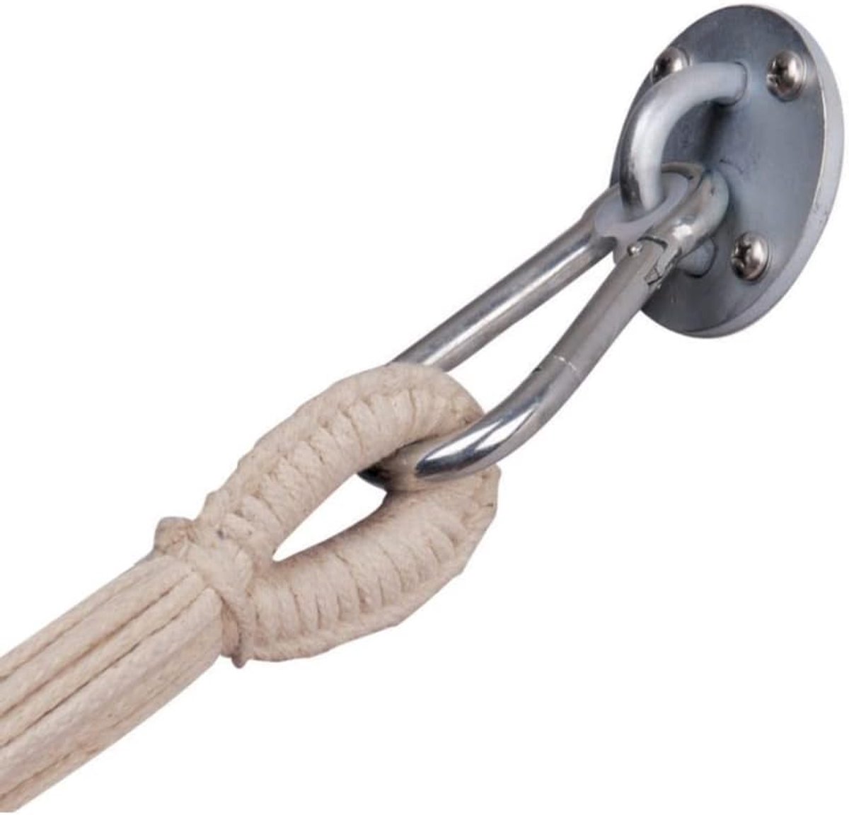 Thijox - Stabiele Wandhaak met Karabijnhaak voor Hangmatten tot 200 kg - Perfect voor Tuin, Camping, Feest en Kinderen - Eenvoudig en Stil Schommelen