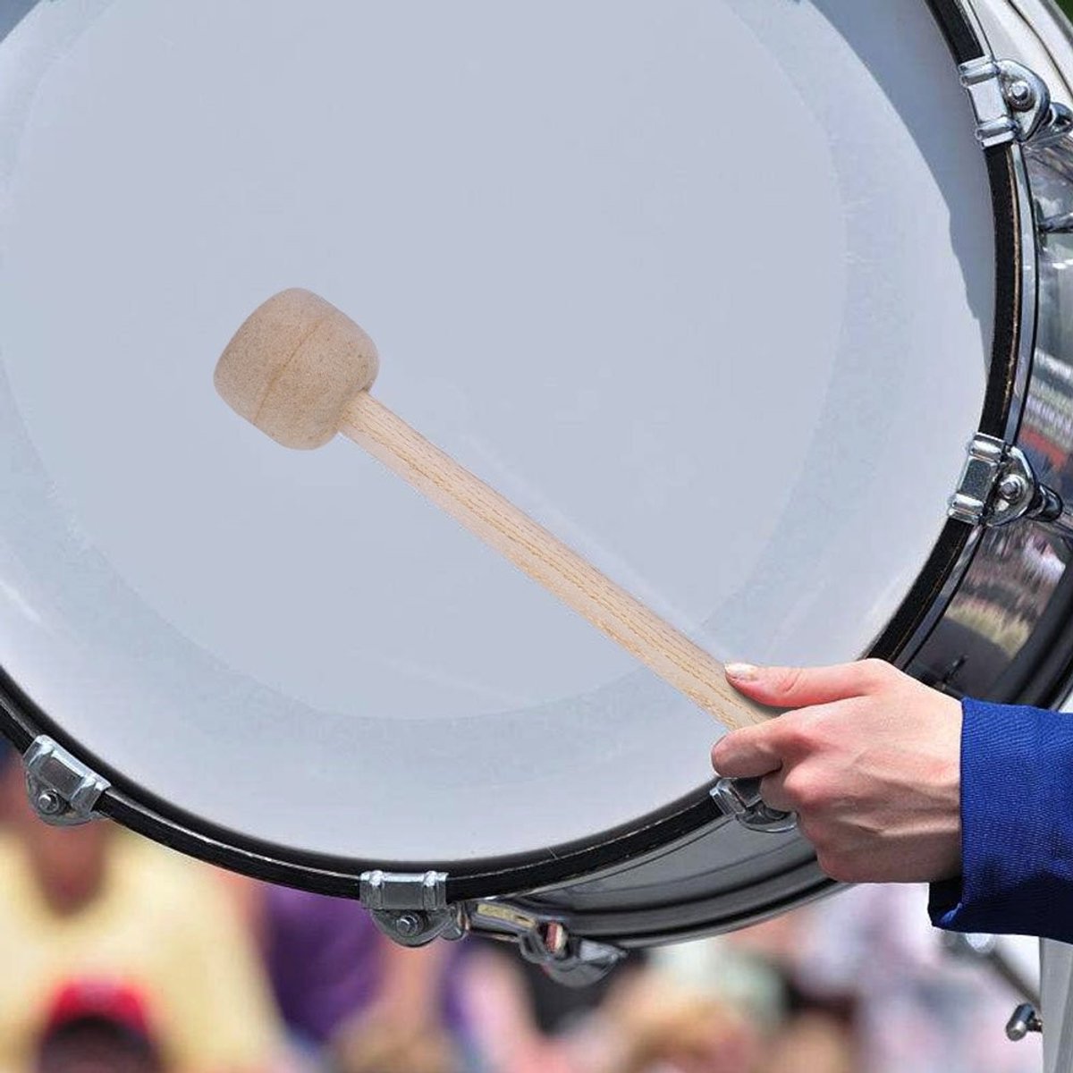 Dailygoods- Basdrum Hamer Duurzaam - Antislip/Hout - Lichtgewicht/Draagbaar - Professioneel/Student - Zachte Kern van Vilt - Stevig en Anti-Vervormen - Drumstick