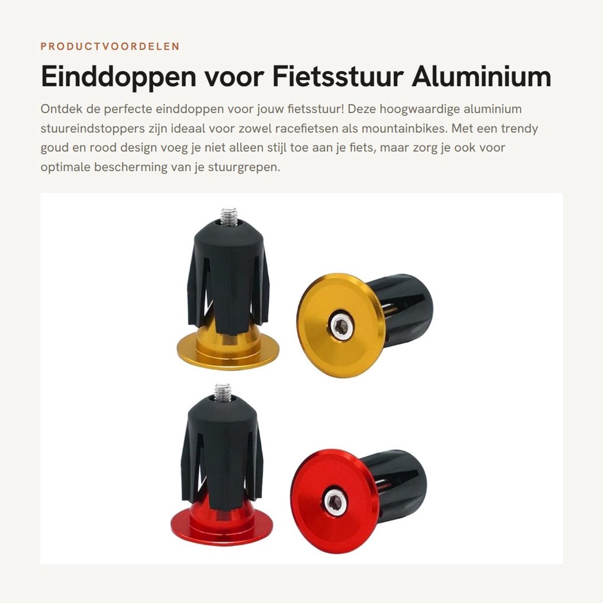 Dailygoods- Einddoppen Aluminium - 2 Paar - Rubber - Stuureindstoppers - Racefiets/Mountainbike/BMX - 3,4 x 2,4 cm