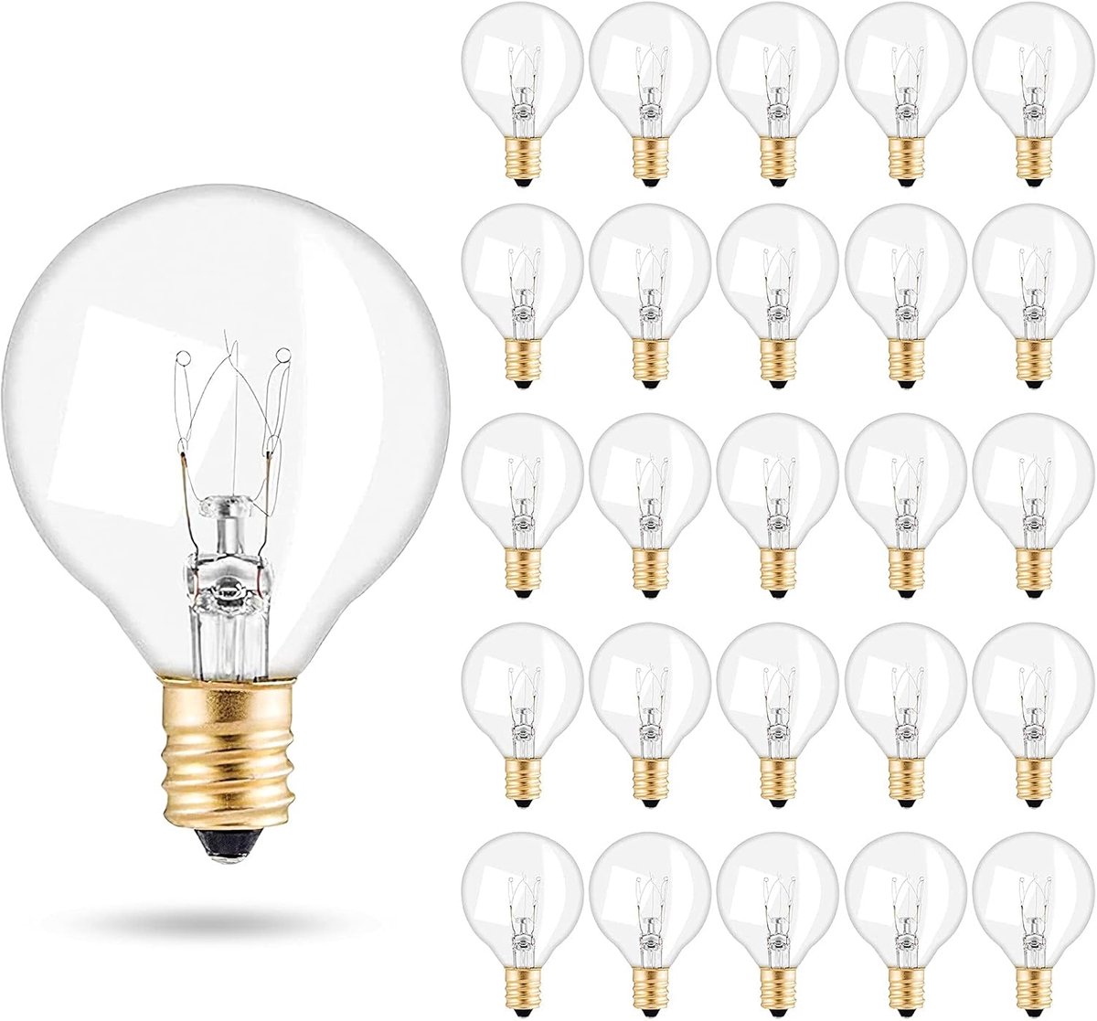 SnelShoppen - G40 Vervangende Lampen 25 Stuks Globe Tungsten LED 7W E12 IP44 Waterdicht Warm Wit voor Feestverlichting, Decoratie, Bruiloft en Tuin