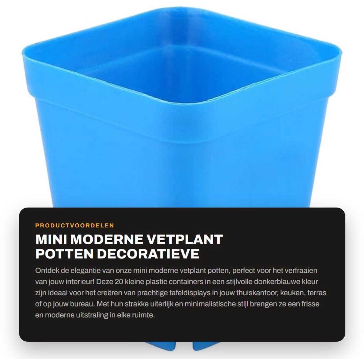 Dailygoods- Vetplant Potten 20 Stuks - Mini Potten - Kunststof Containers - Geometrisch Ontwerp - Voor Binnen/Buiten - Elegant en Minimalistisch - Bloempotten