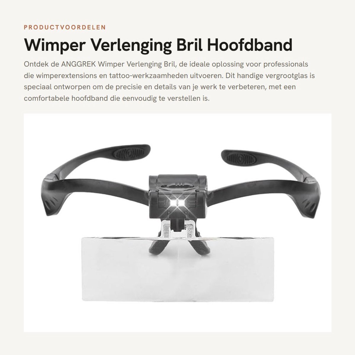 Dailygoods - Wimper Verlenging Bril - Hoofdband Vergrootglas - Verlichting met LED - Geschikt voor Wimperextensions - Professioneel en Handig - Ideaal...