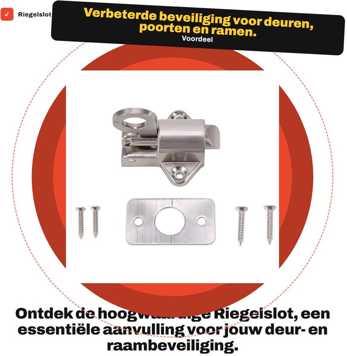 Dailygoods- Riegelslot Automatische Deurgrendel - Hoogwaardige Beveiliging - Zinklegering - Veiligheidsbout - Eenvoudige Installatie - Compatibel voor Deuren/Ramen - Deurslot