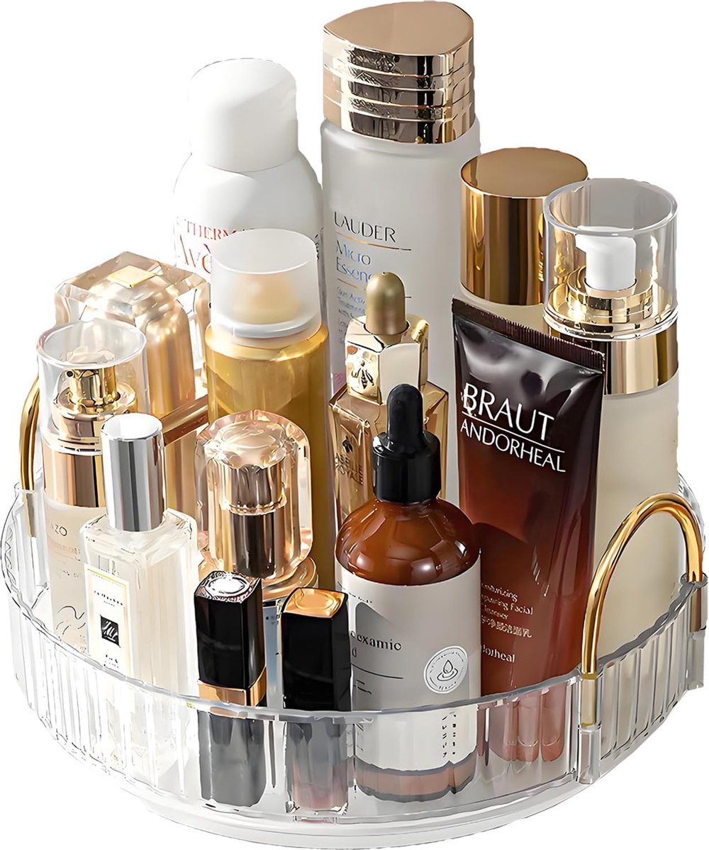 SnelShoppen - 360° Rotating Vanity Makeup Organizer - Grote Capaciteit Cosmetica Organizer voor Lipsticks, Sieraden, Nagelzorg, Huidverzorging en Parf