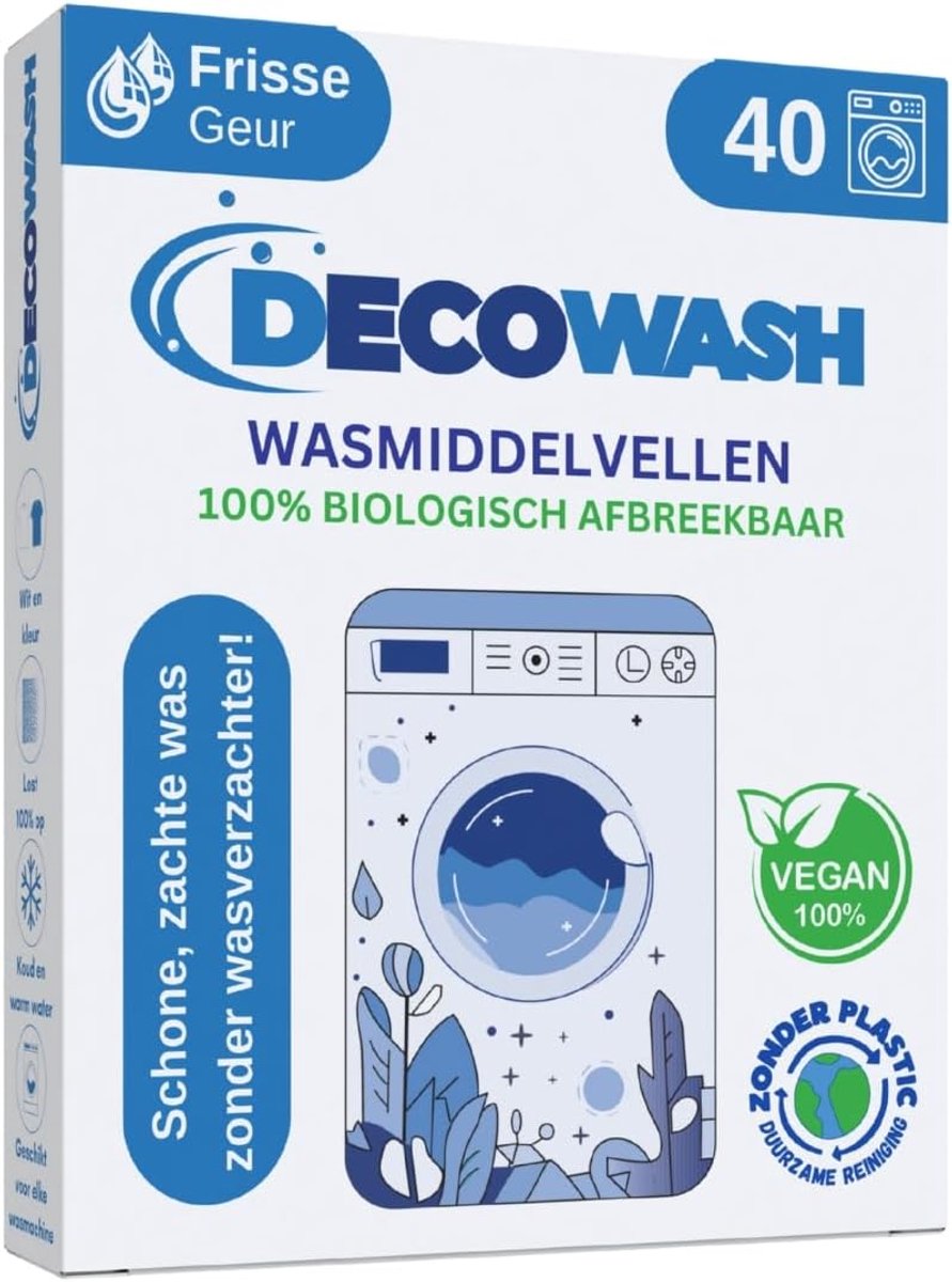 Thijox - Wasmiddel Vellen (tot 80 wasbeurten) – Ecologisch Wasmiddel Strips, Hypoallergeen, Biologisch Afbreekbaar, Vegan, Frisse Geur, Voor Gevoelige