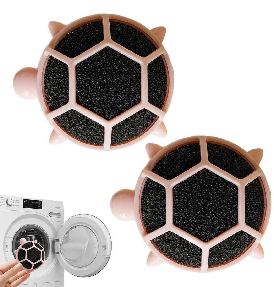 Dailygoods- Pluisverwijderaar - 2-delige set - Herbruikbare Pluisverwijderaar - Eco-vriendelijk Materiaal - Droger Accessoire - 7,76x8x4cm - Pluiscollector