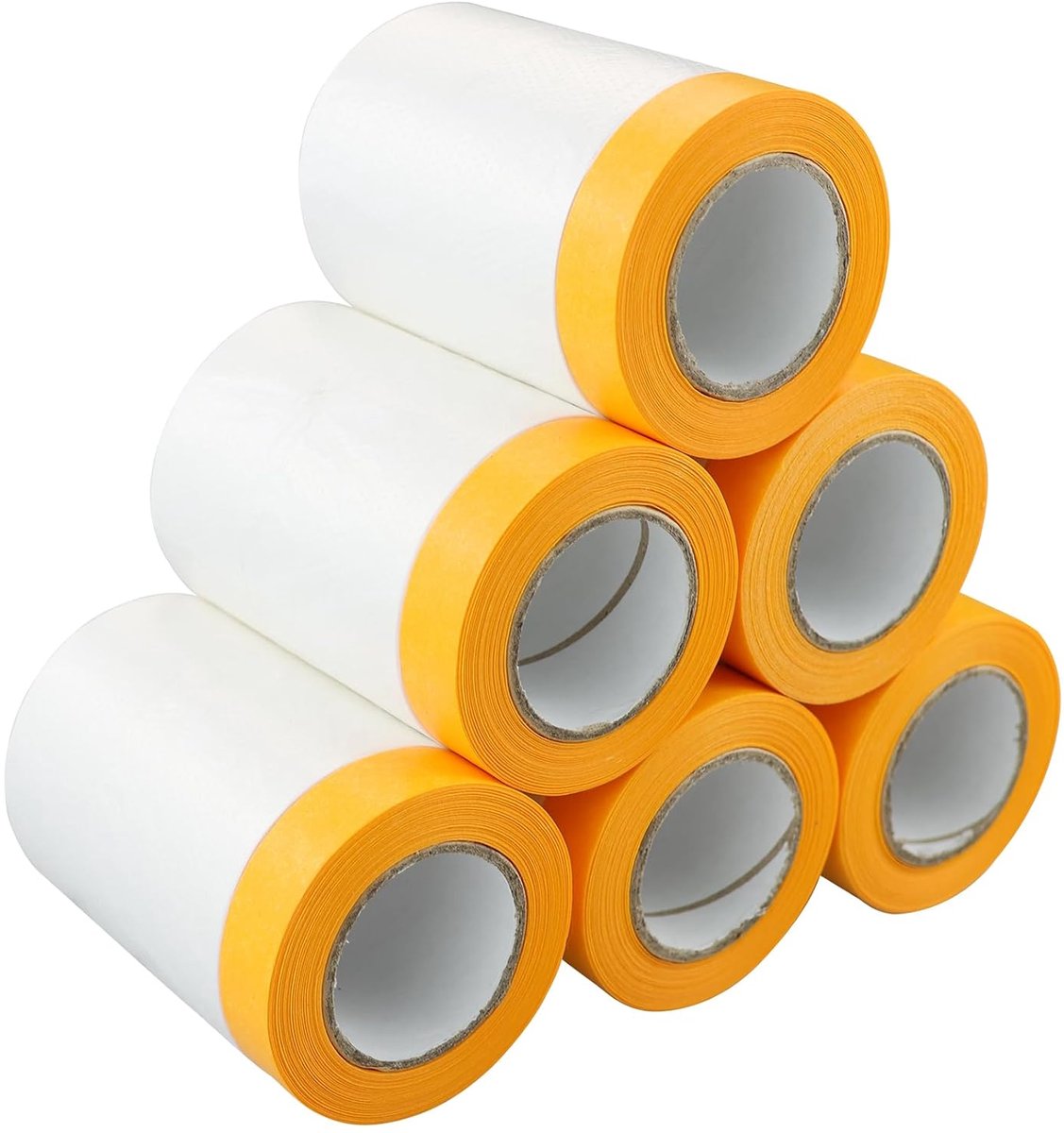 Thijox - 6 Rollen Afdekfolie Plakband 55 cm x 20 m - Transparante Zelfklevende Schildersfolie - Goudband Masker-Tape voor Stofbescherming, Autolak, Hu