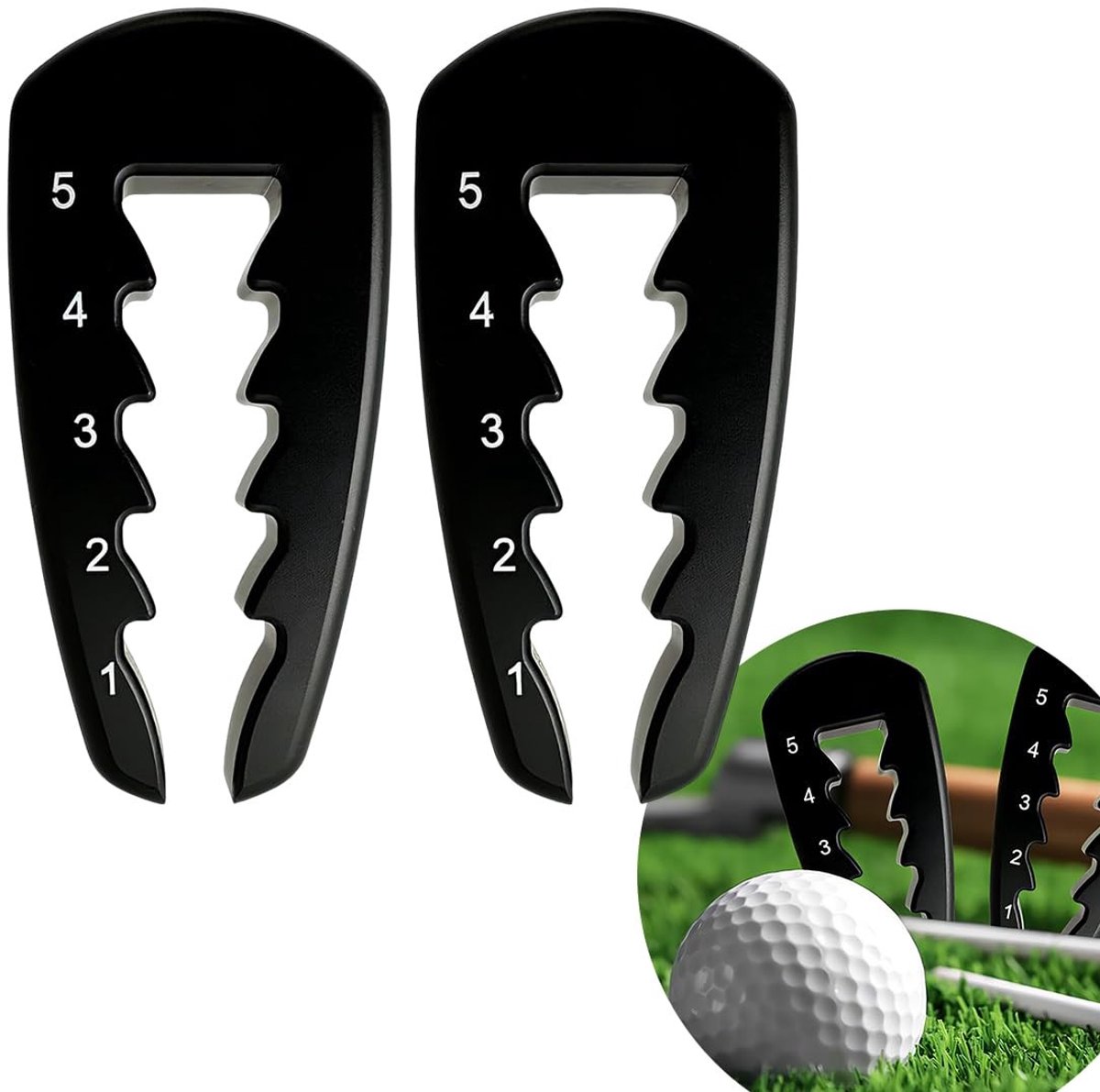 Dailygoods- Golf Tees Hoogte Tool - 2 Stuks - Hoogteverstelling - Golf Accessoires - Kunststof - Lichtgewicht en Duurzaam - Golfaccessoires