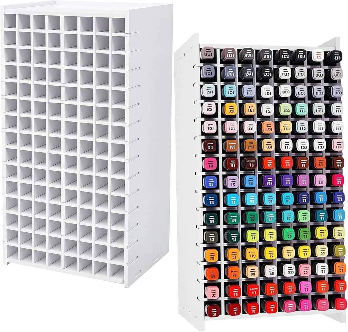 120 Capaciteit Markeropslag Organizer - Desk Pen Organizer Rack met Zichtbare Vakken voor Waterverfpotloden, Pennen en Kwasten, Geen Montage Vereist