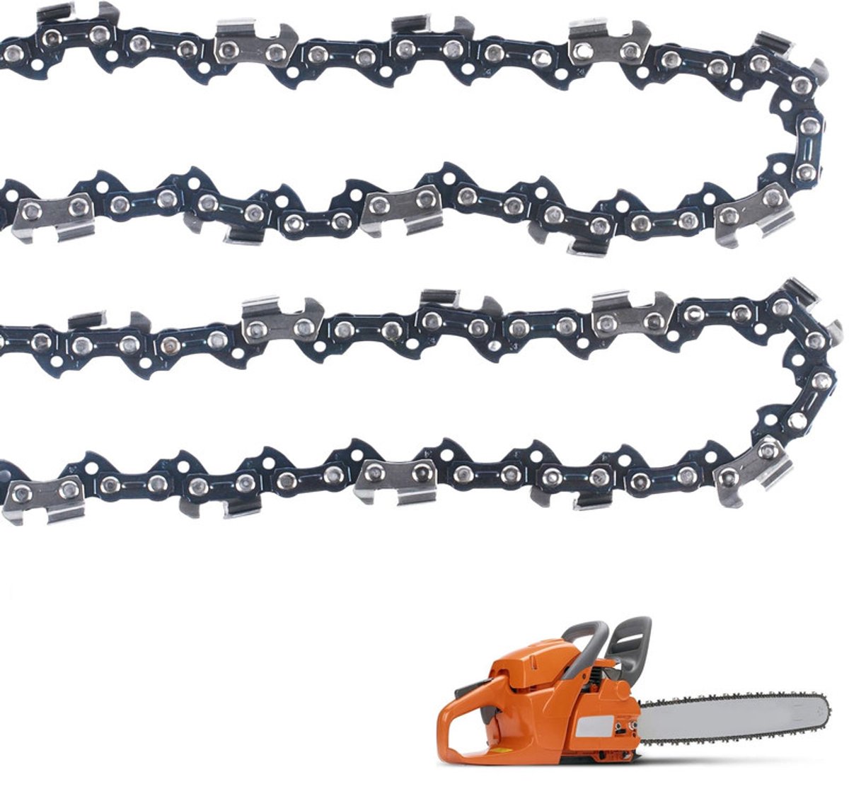 35 cm kettingzaagketting, 3/8", 52 aandrijfschakels, 2-delige set; compatibel met Bosch, compatibel met Makita, compatibel met Husqvarna
