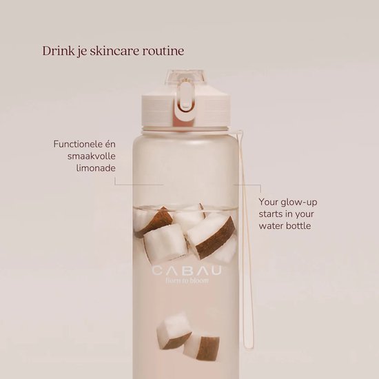 Cabau - Beauty+Water Sachets – Fresh Coconut – 14 Self-care Sips met vitamine C, B3, hyaluronzuur & zink – ondersteunt huid, haar en nagels – suikerarm en laag in calorieën - (14 x 5 gram)