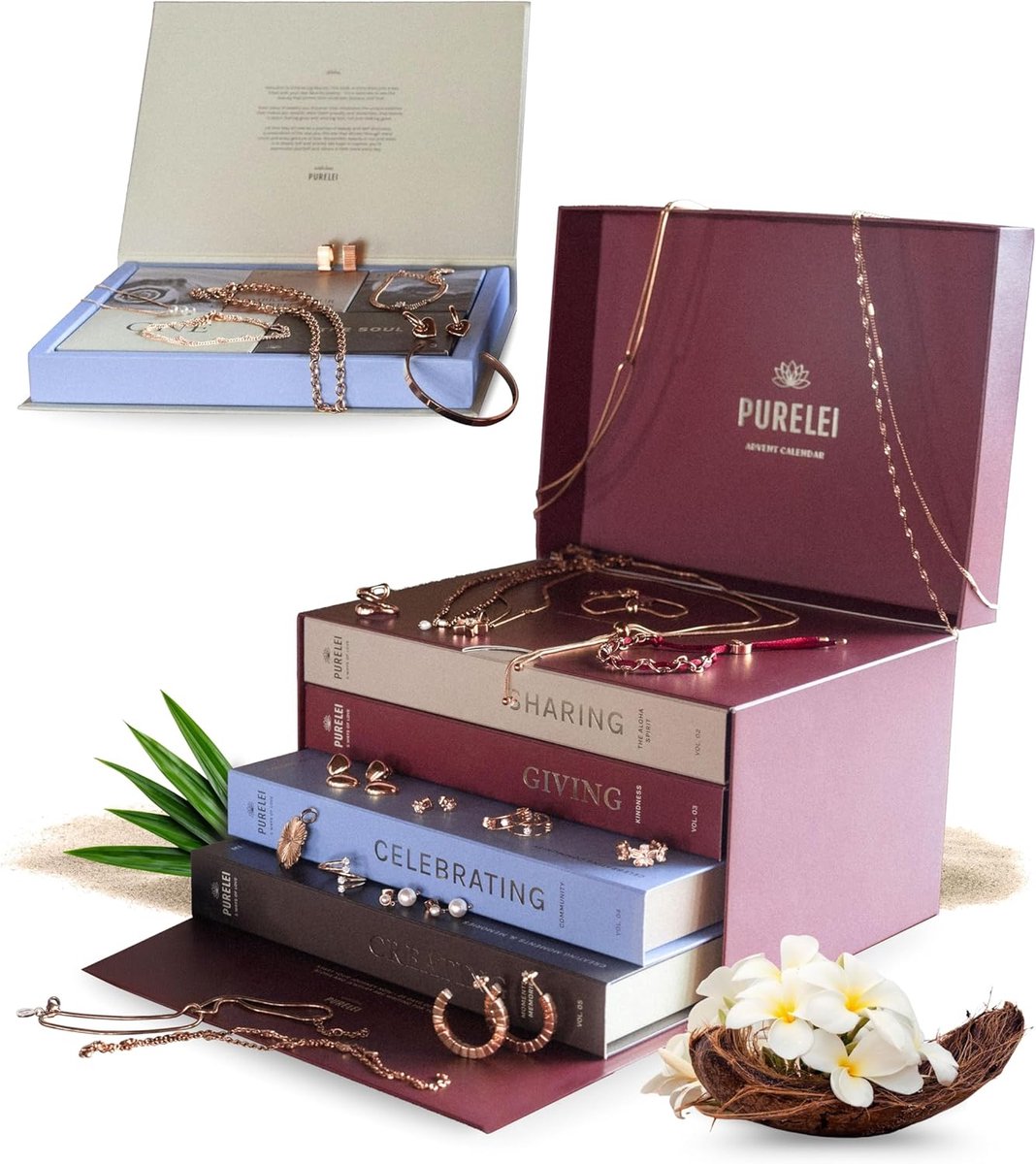 SnelShoppen - Sieraden Adventskalender 2025 - 25 Exclusieve Roestvrijstalen Sieraden in Roségoud - Duurzaam, Herbruikbaar en Perfect Cadeau voor Vrouw