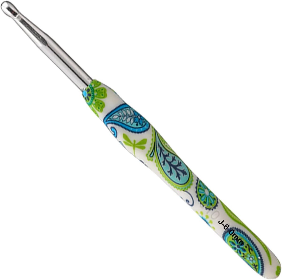 6mm Haaknaald voor Beginners, Lichtgewicht Ergonomische Haaknaald, Ideaal voor Artritis, Stevige Metalen Haaknaald met Zachte Grip, Perfect voor Haken en Creatieve Projecten
