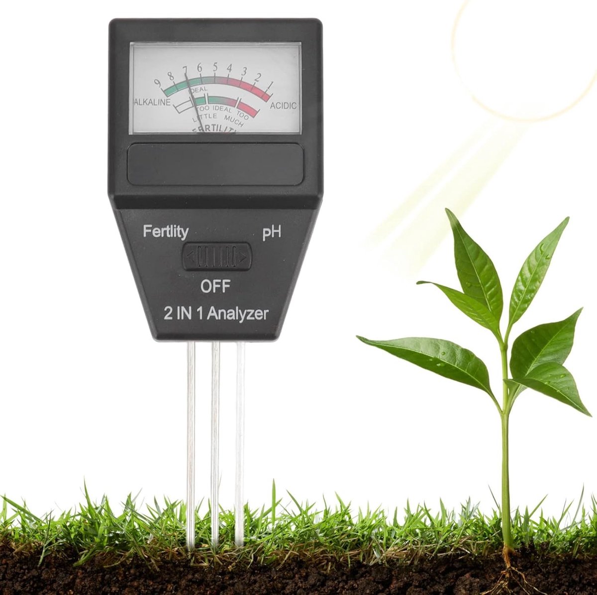 Grond pH Meter en Voedingswaarde Tester voor Tuin, Binnen- en Buitengebruik, Ideaal voor Planten en Tuinieren