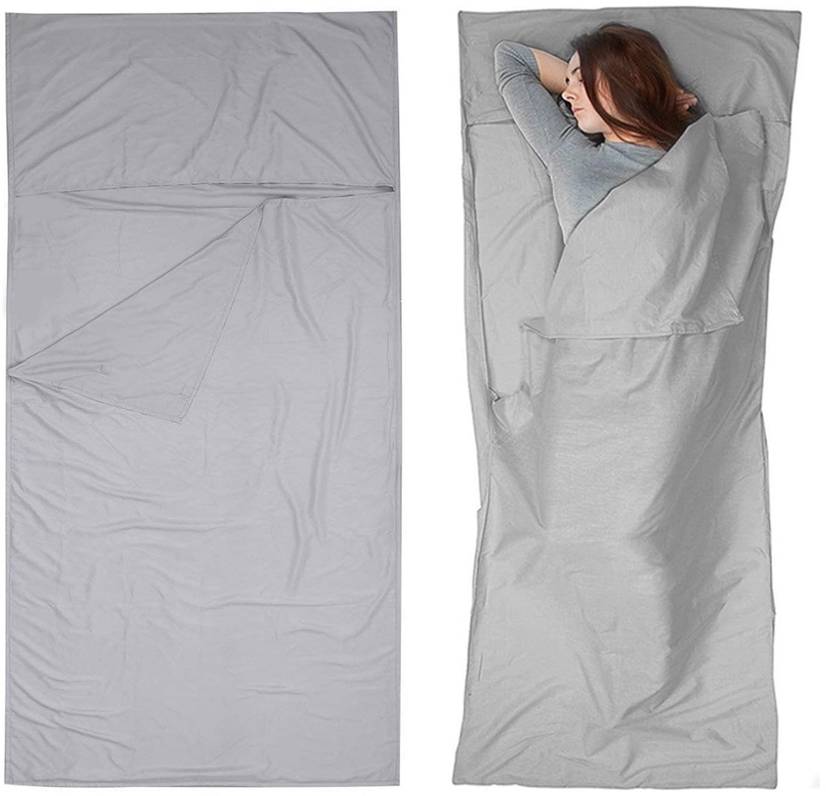 Dailygoods- Slaapzaklaken 75 x 210 cm - Ultralicht - Comfortabel - Polyestervezel - 2-in-1 Design - Kussenvak - Reisslaapzak