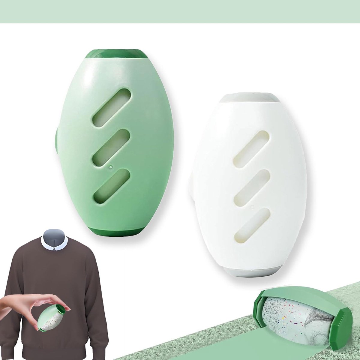 Dailygoods- Pluisroller Herbruikbaar - 2-delige Set - Dierenhaarverwijderaar - Wasbaar - Compact - Voor Kleding en Bank - Pluizenroller