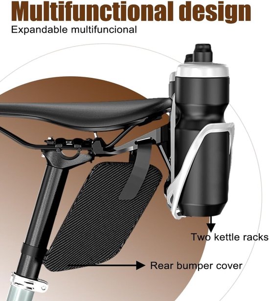 SnelShoppen - Expandable Bottle Cage Fleshouder voor Racefiets en Motorfiets, Multifunctionele Fleshouder, Geschikt voor Triathlon, Zwart — afbeelding 2