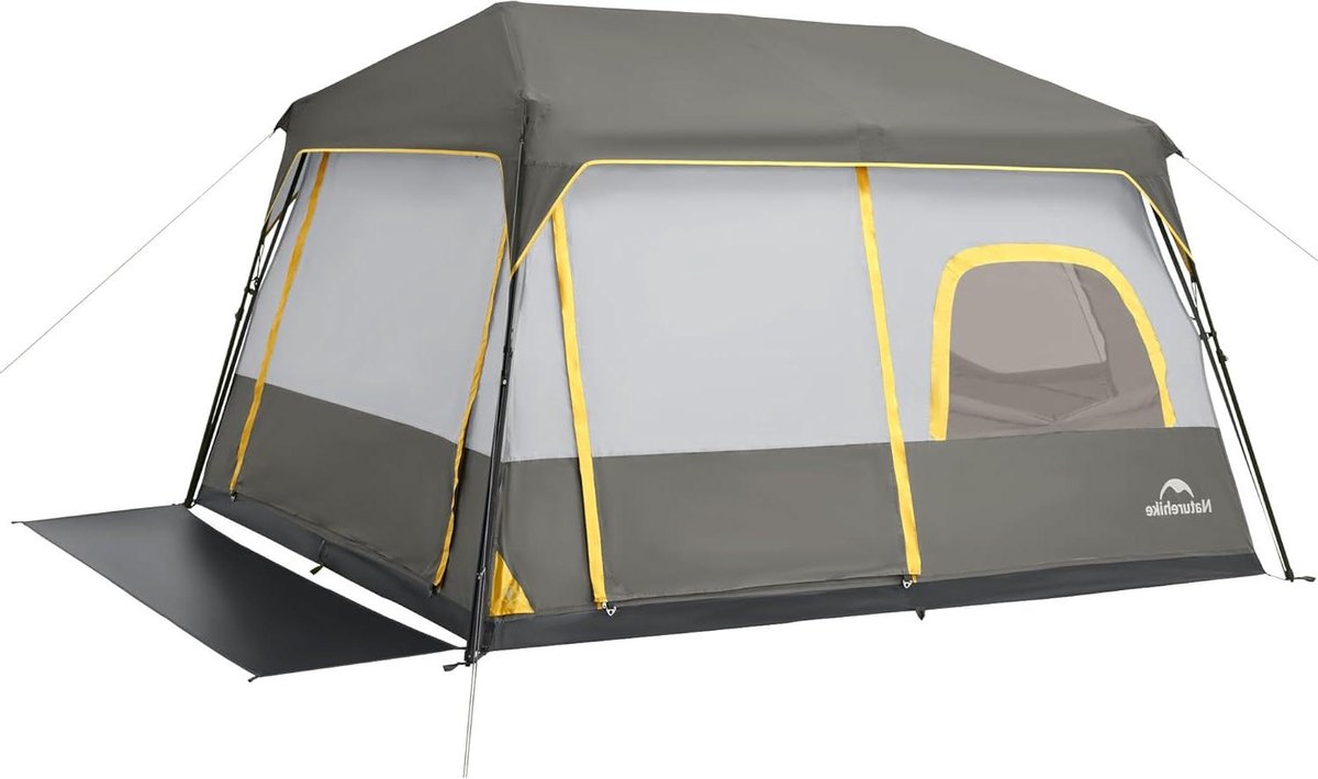 Grote Familietent - Tunneltent Outdoor - Kamperen en Reizen - Snelle Montage 60 Sec - 6 Personen - Aardkleur