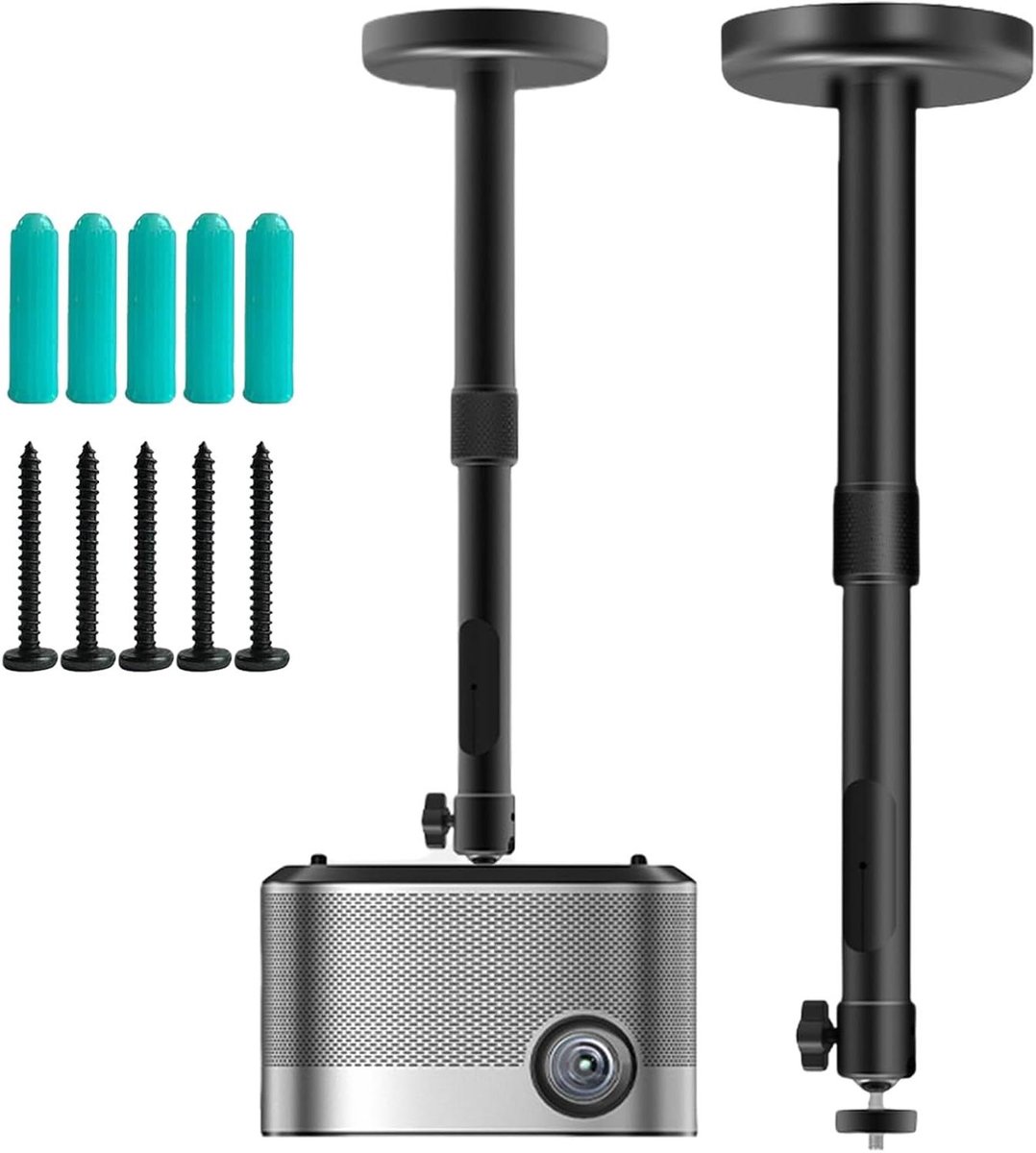 Projector Beugel - Plafondmuur Bevestiging - Home Cinema Instellen - Verstelbare Lengte - 23-40 cm - Zwart