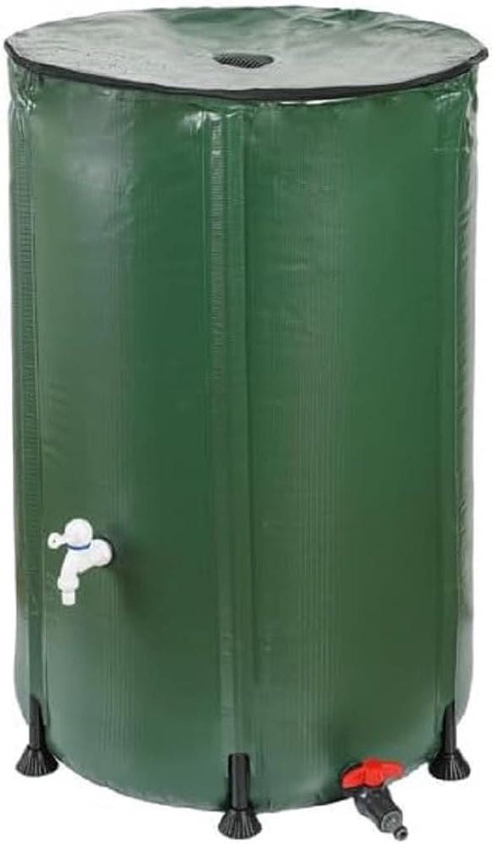 Regenton Opvouwbaar - Water Tank - Tuin Water Opslag - Compact Opvouwbaar - 380 Liter - Donkergroen