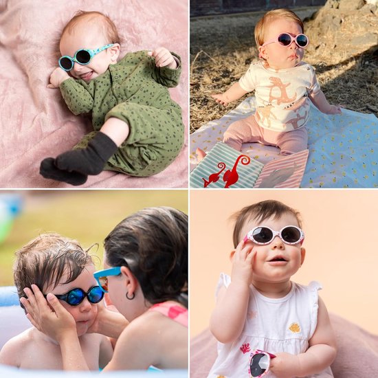 Flexibele Baby Zonnebril Roze 0-18 Maanden - 100% UV400 Polariserende Glazen van Merkloos — afbeelding 2
