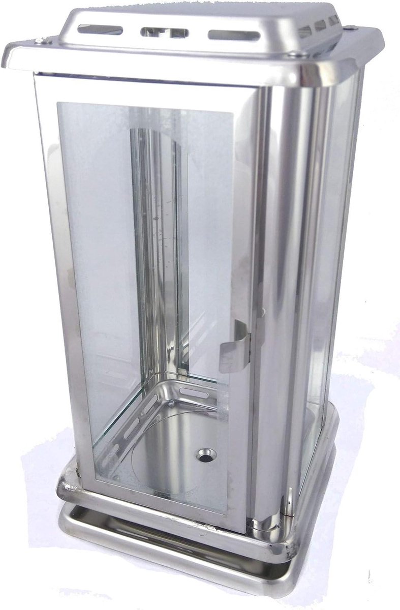 Grave Lamp - Gedenklamp - Herdenking Plaatsen - Roestvrij Staal - 23 cm Hoog - Zilverkleurig