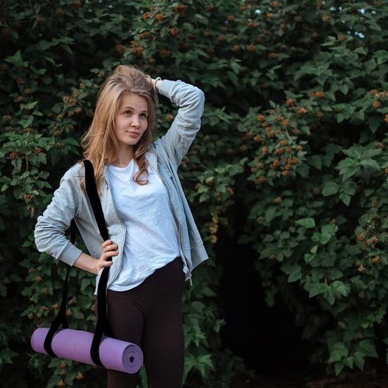 Yogamat Riem - Draagband Oefenmat - Sporten Thuis - Verstelbaar - Eén Maat - Zwart van Yogamat — afbeelding 5