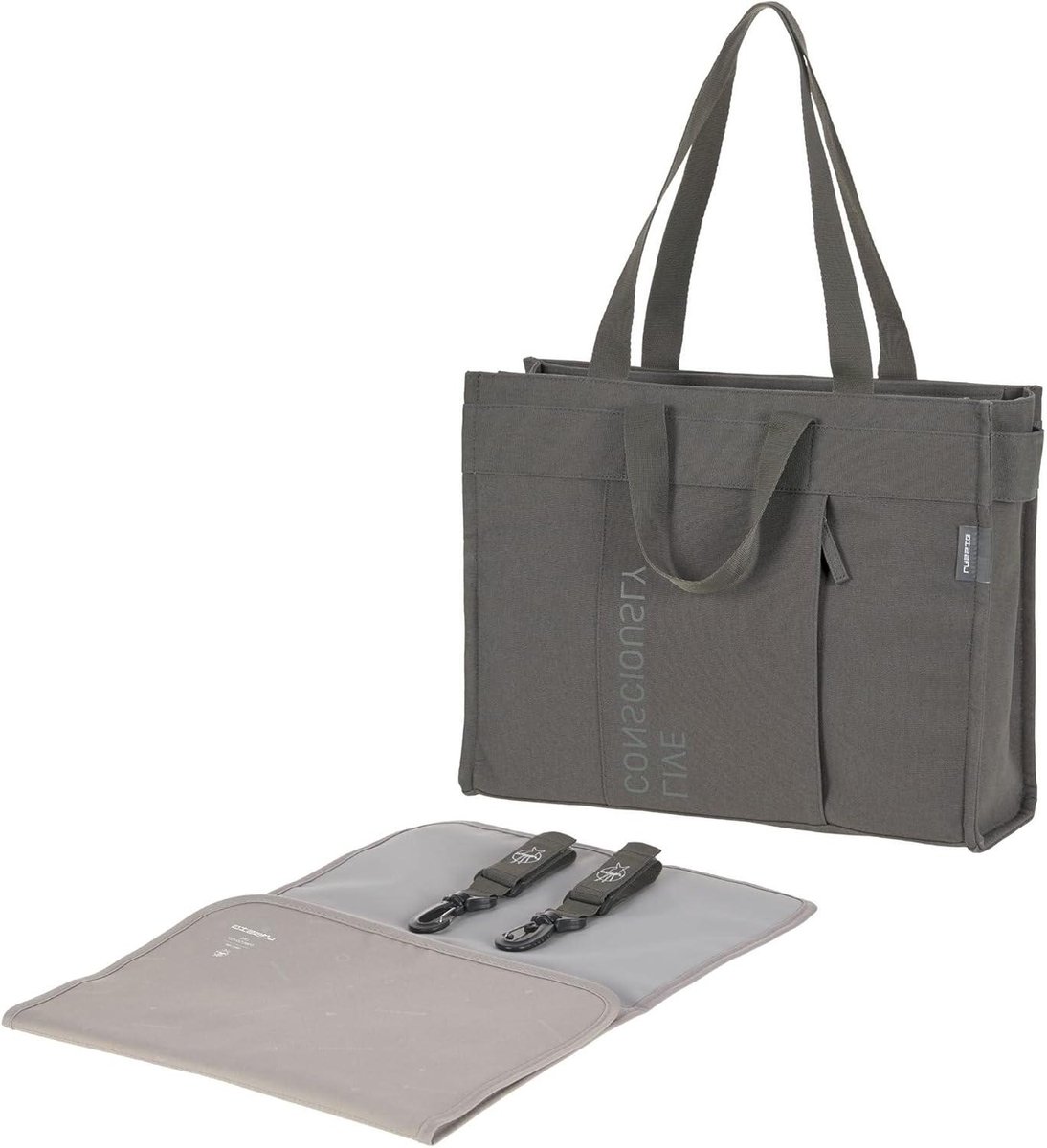 Baby Luiertas - Verzorgingstas - Baby Verzorgen - Duurzaam Geproduceerd - 38 cm - Antraciet