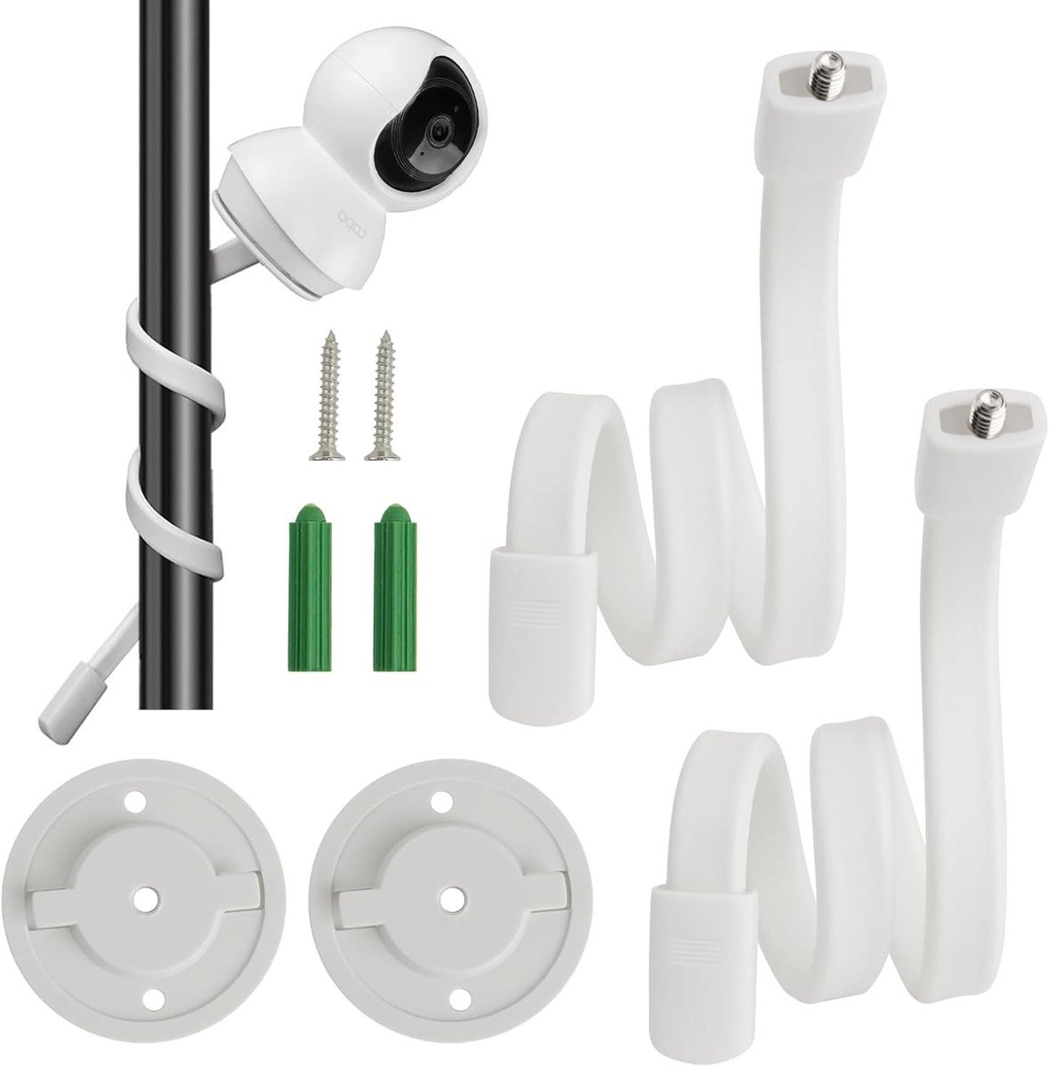 Babymonitor houder - Camerahouder flexibel - Babykamer bewaken - Installatie zonder boren - 2 stuks - Zwart