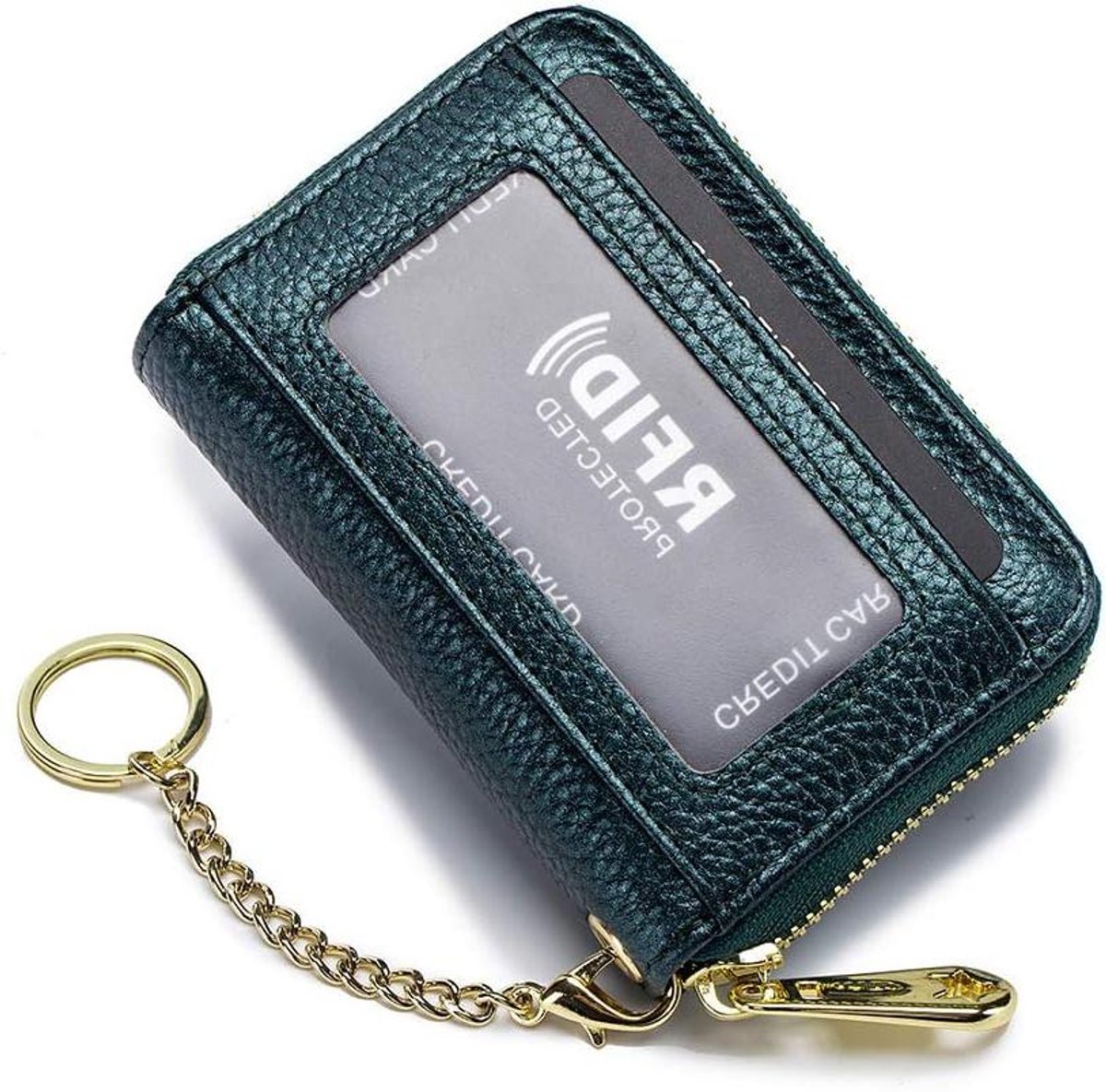 Kaarthouder Portemonnee - Kaart Portemonnee - Veilig Kaarten Bewaren - RFID Blokkerende Laag - 10.9 cm - Groen