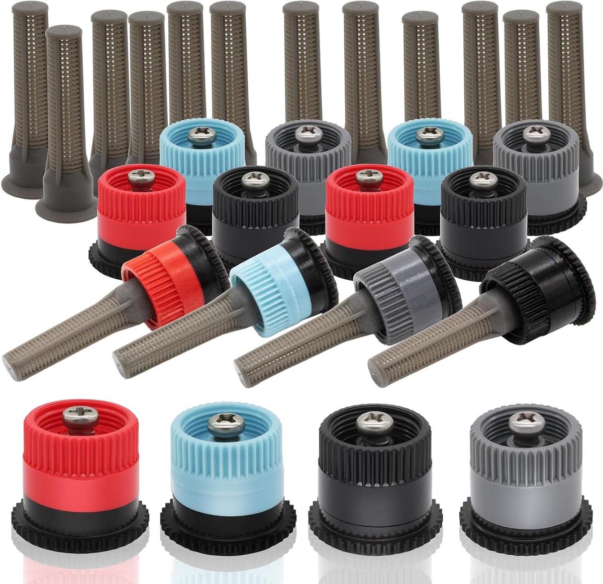 Sproeikoppen - Verstelbare mondstukken - Gazon bewateren - Variabele booginstelling - 16 stuks - Blauw