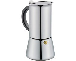 Espressokoker - Koffiezetter - Espresso Maken - Roestvrij Staal - 4 Kopjes - Zilverkleurig