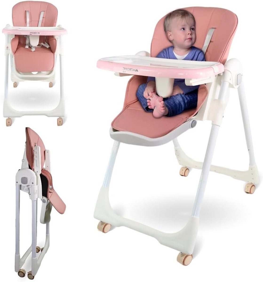 Baby eetstoel - Groei stoel - Samen eten - Inklapbaar en verstelbaar - 70 x 50 x 110 cm - Grijs