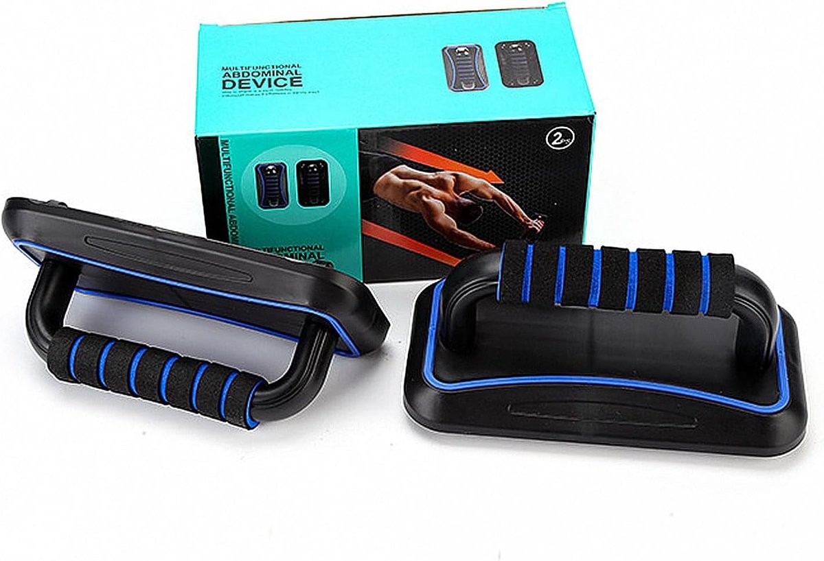 Multifunctionele 2-in-1 Push Up Bars en 8-Wielen Ab Roller Set voor Thuis Gym | Ideaal voor Buikspieren, Borst, Armen en Schouders Training