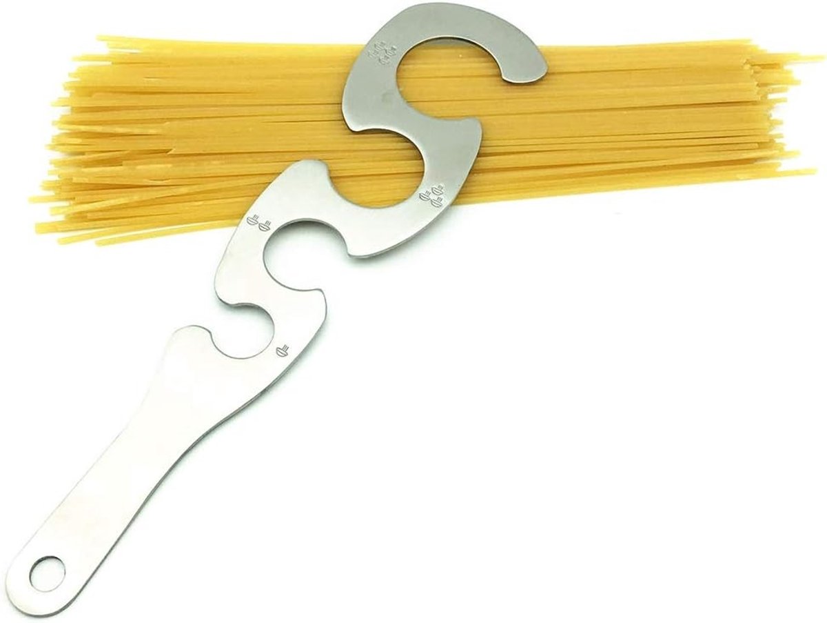 Spaghetti Meter van RVS met 4 Gaten - S-vormige Pastameter voor Portie Controle en Koken van Pasta, Ideaal voor Noodle Gerechten en Keukenaccessoires