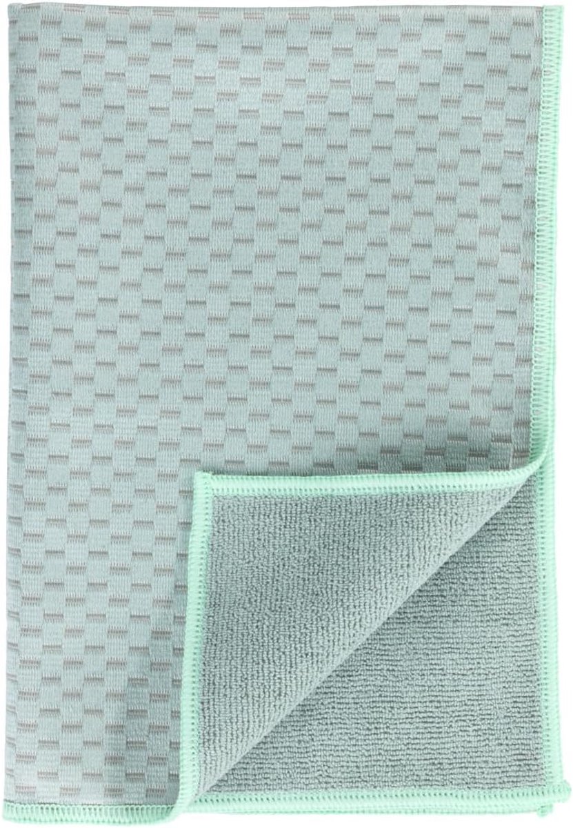 Thijox - Theedoeken Miko Set van 2 Microvezeldoeken voor Streeploos Afdrogen en Poetsen, Absorberend en Sneldrogend, 40x60 cm, Grijs/Groen, Keukenacce