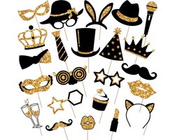 Zonon 24pcs Funny Photo Booth Props - Halloween, Christmas, Family Reunion, Class Reunion, Birthday, Weddings, Proms - ShopVlot