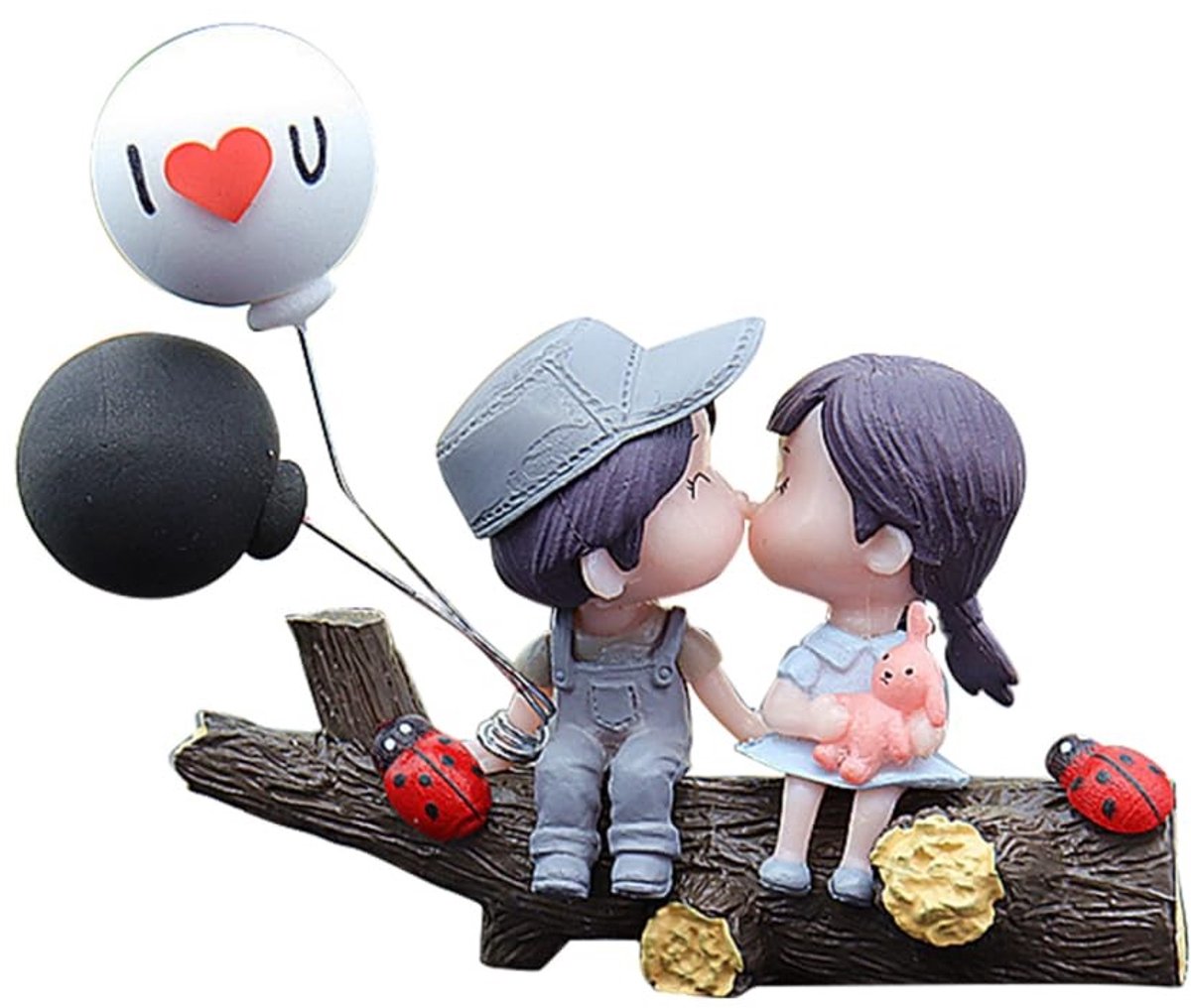 Dailygoods- Auto Ornament Schattige Cartoon Koppels - Auto Decoratie - Interieur Decoratie - Hars Ornament - Slijtvast - Stabiliteit