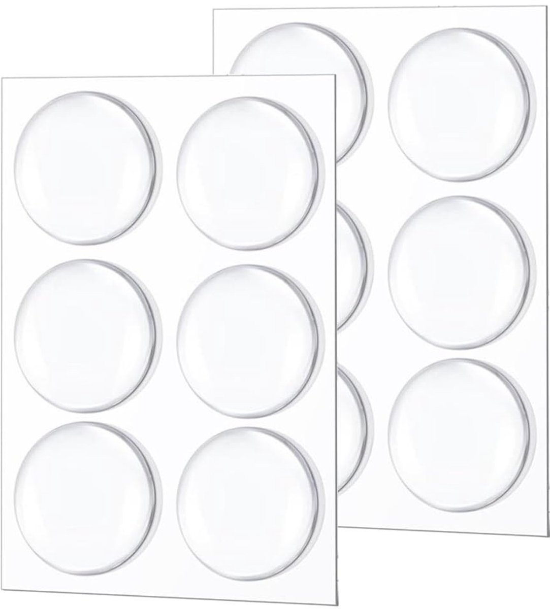 Dailygoods - Set van 12 Transparante Deurstoppers voor Wandbescherming