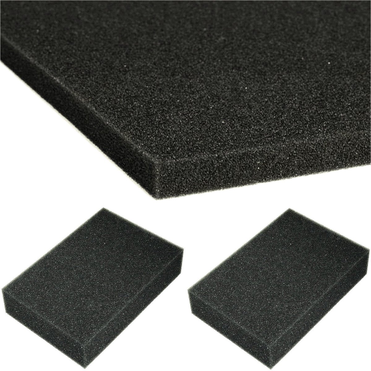 Dailygoods- Schuim Polyurethaan Dichtheid 25 kg/m³ - Bekleding - Bescherming - Geluidsisolatie - Warmte-isolatie - Eenvoudig te reinigen - Donkergrijs (30 x 20 x 2 cm, 2 stuks) - Schuimplaat