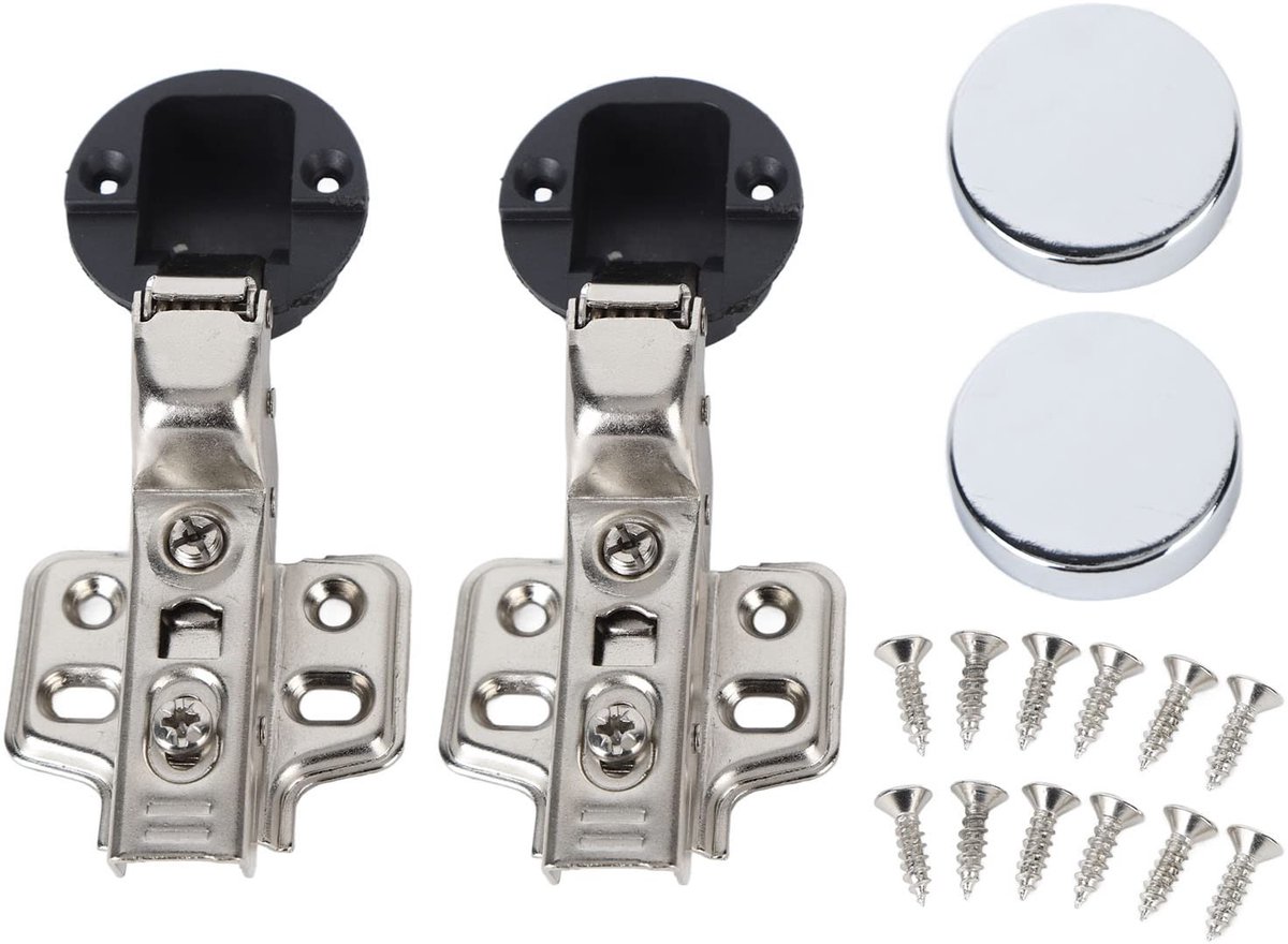Dailygoods- Deurscharnier Roestvrij Staal 201 - Bufferscharnier - Glazen Deur - Kastdeurscharnier - Geruisloos Sluitend - Demping Systeem