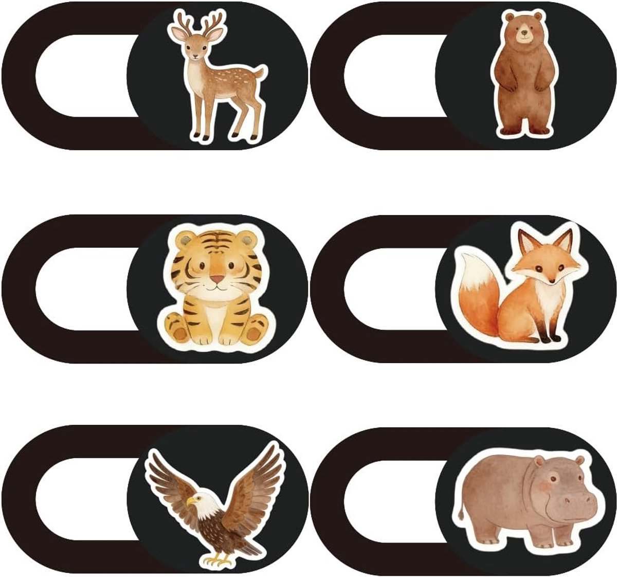 Thijox - 6 Stuks Laptop Camera Cover Slide Dieren Privacy Guard Accessoires - Ultra Dunne Webcam Cover 0,04 Inch - Leuke Protector Blocker voor Deskto
