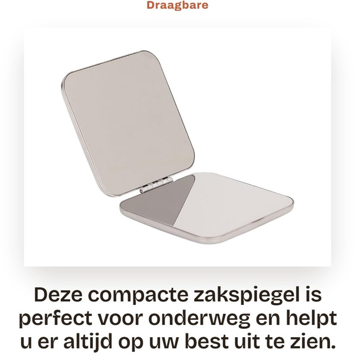 Dailygoods- Zakspiegel Dubbelzijdig - Draagbare Spiegel - Roestvrij Staal - Compact Ontwerp - DIY Ontwerp - Helder Beeld - Make-upspiegel