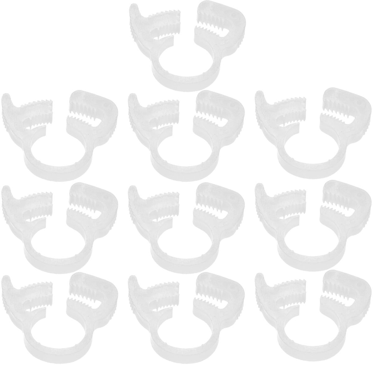 METERXITY 10-pack dubbele grijpende nylon slangklemmen, 5/16 inch 7,6-8,5 mm dubbele klikgreep verstelbare ratelklemmen voor aansluiten/bevestigen/afdichten/afdichtingsslang/buizen/buisklem [wit]