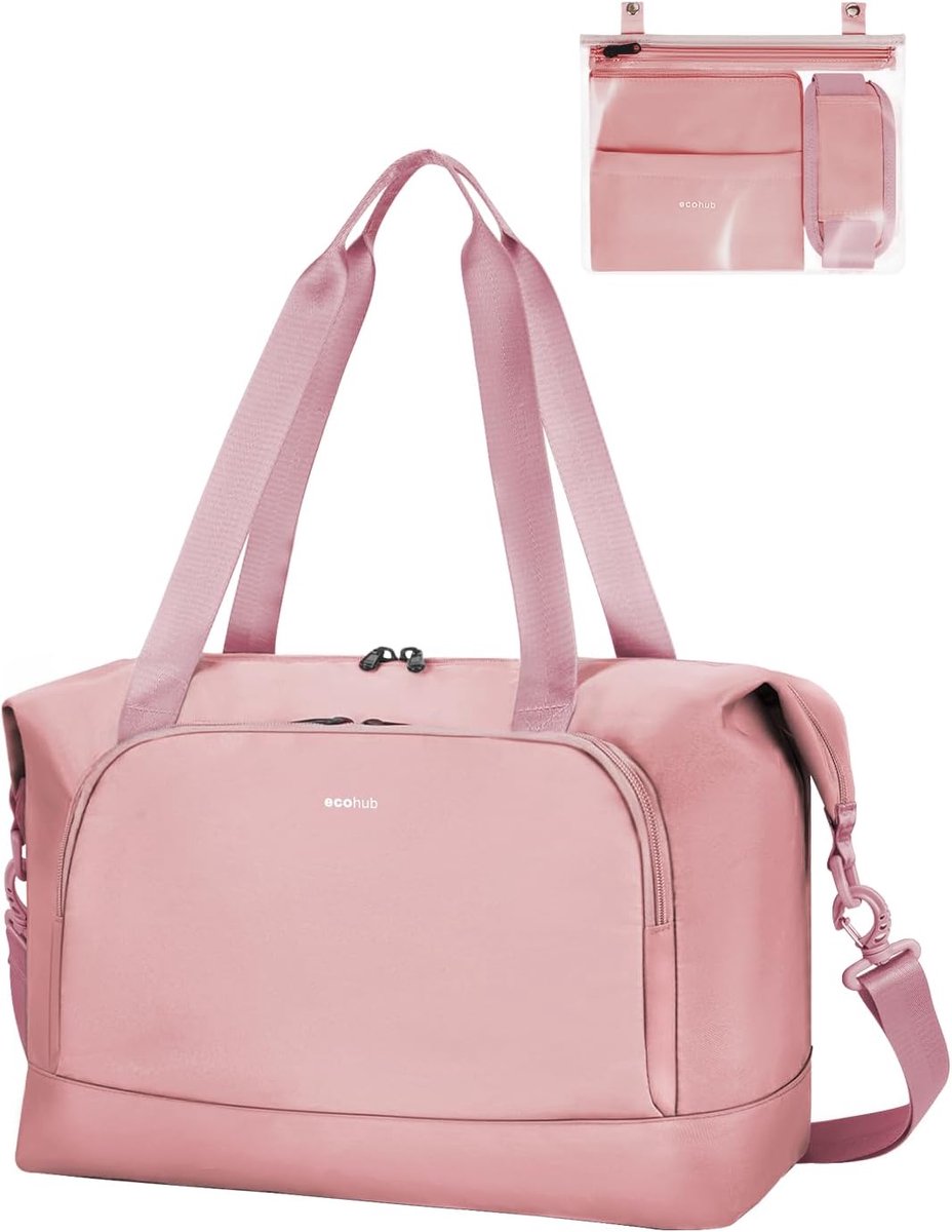 Thijox - ECOHUB Reistas Handbagage 45x36x20 cm, 30L Opvouwbare WeekendTas met Verwijderbare Natzak, Waterdichte Rugzak voor Sport, Reizen, Dames en He
